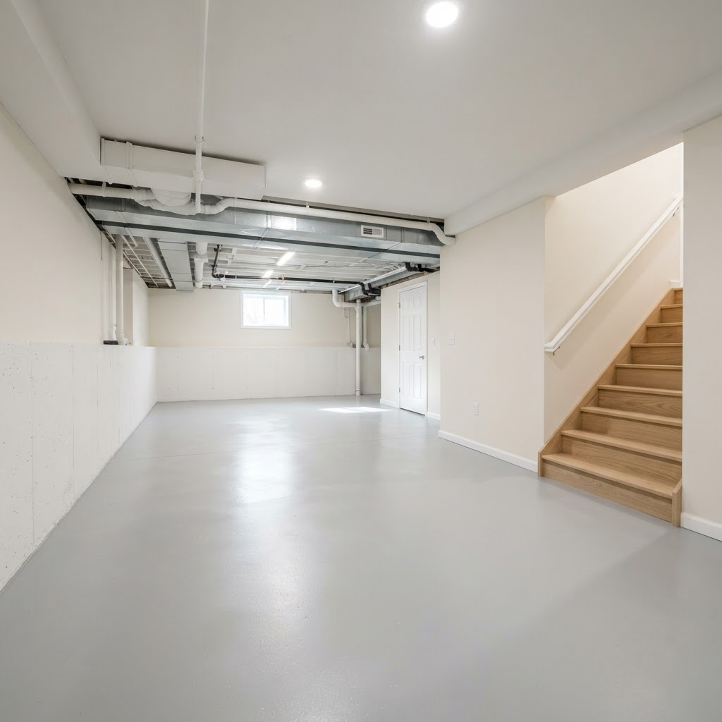 Clean empty basement after RMX cleanout